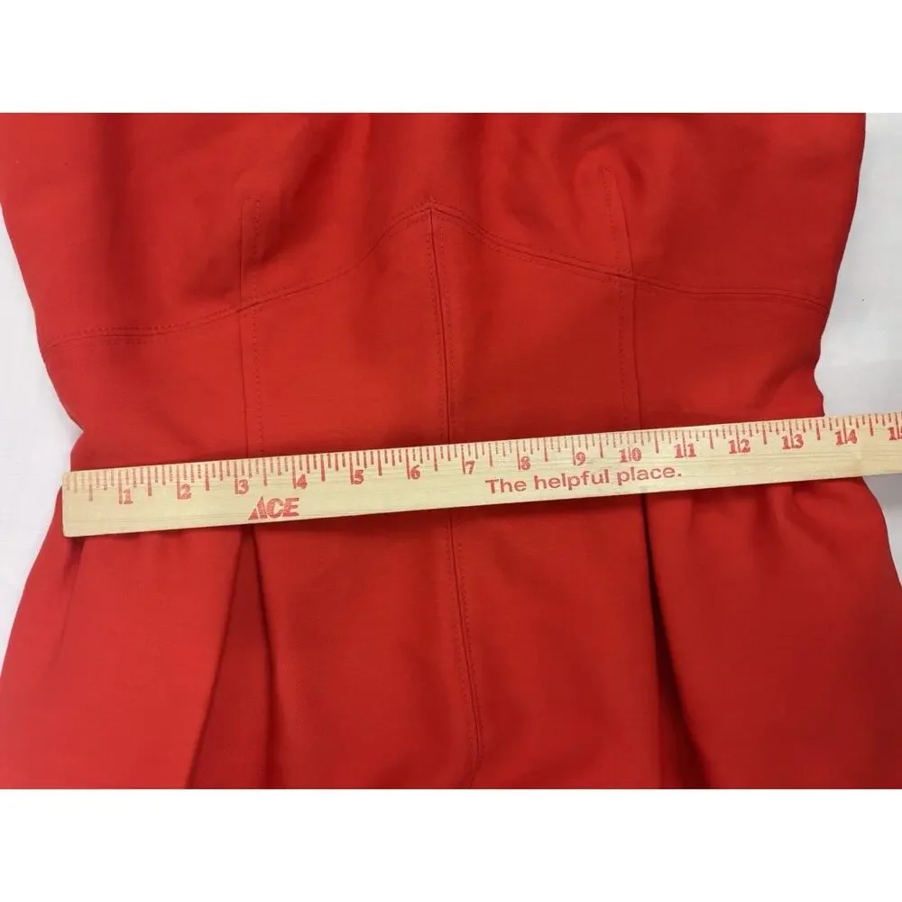 J. Crew Wool Blend Sleeveless A-Line Allie Dress Pleated Pockets Poppy Red Sz 6
